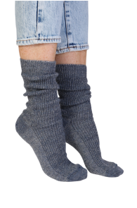 ALPACA WOOL blue glittery socks