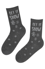 ANGEL gray cotton Christmas socks | Sokisahtel