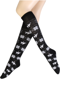 ANNIKEN black Christmas knee-highs | Sokisahtel