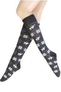 ANNIKEN grey Christmas knee-highs | Sokisahtel