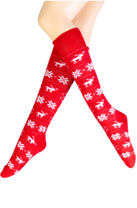 ANNIKEN red Christmas knee-highs | Sokisahtel