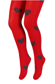 CECY red tights with hearts for kids | Sokisahtel