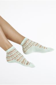 ANTONINA sheer light green socks for women | Sokisahtel