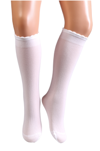 ARABELLA white knee-highs for girls | Sokisahtel