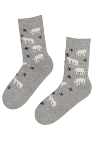 ARCTIC grey wool socks with bears | Sokisahtel