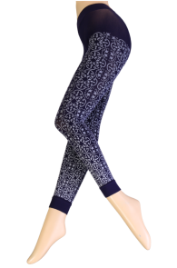 ARTY dark blue patterned leggings | Sokisahtel