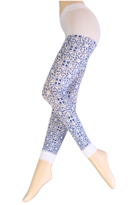 ARTY white patterned leggings | Sokisahtel