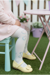 ATINA white cotton tights with hearts for babies | Sokisahtel