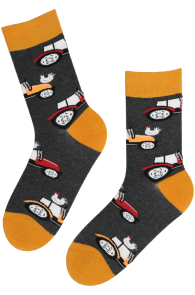 AUTOMOBILE grey cotton socks with cars | Sokisahtel
