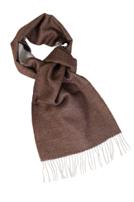 Alpaca wool brown double sided scarf | Sokisahtel