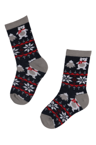 BABYBEAR blue socks with a Christmas pattern for kids | Sokisahtel