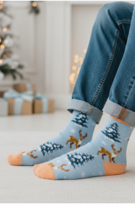 BAMBI light blue Christmas socks | Sokisahtel