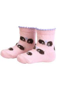 BEBE pink socks with hedgehogs for babies | Sokisahtel