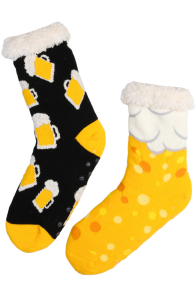 Хлопковые домашние носки с утеплением и нескользящей подошвой BEER | Sokisahtel
