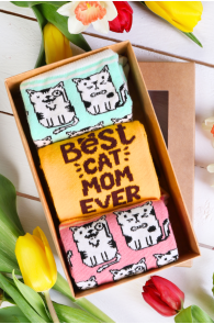 CAT LOVER Mother's Day gift box with 3 pairs of socks