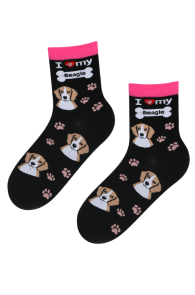 BESTDOG black cotton socks with dogs | Sokisahtel