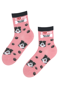 BESTDOG light pink cotton socks with dogs | Sokisahtel