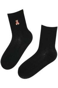 BIBI black socks with a bear | Sokisahtel