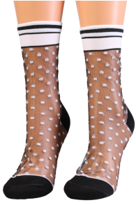 BLAKELY black sheer socks with dots | Sokisahtel