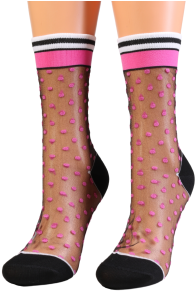 BLAKELY pink sheer socks with dots | Sokisahtel