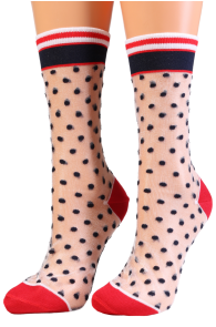 BLAKELY red sheer socks with dots | Sokisahtel