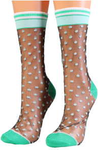 BLAKELY green sheer socks with dots | Sokisahtel