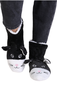 BONNIE black animal face slippers | Sokisahtel