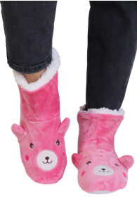 BONNIE pink animal face slippers | Sokisahtel