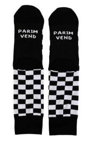 Хлопковые носки чёрно-белого цвета с клетчатым узором PARIM VEND | Sokisahtel
