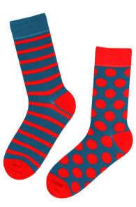 Разнопарные носки красно-синего цвета из вискозы на День друга BOYFRIEND | Sokisahtel
