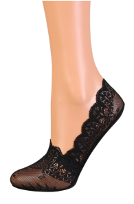 BRIGITTE black lace footies for women | Sokisahtel