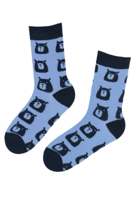 Хлопковые носки синего цвета с изображением медвежьих мордочек BROWN BEAR | Sokisahtel