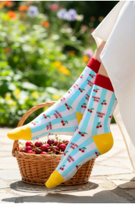 Хлопковые носки с вишнями на День матери BURDA | Sokisahtel