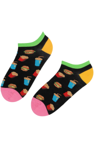 BURGER & FRIES black low-cut socks | Sokisahtel