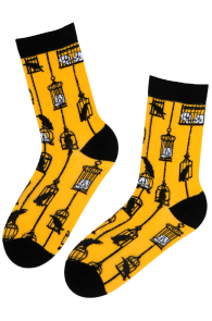 BURTON yellow Halloween socks | Sokisahtel