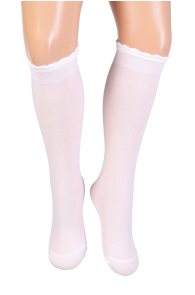 CADRI 40DEN children's white knee-highs | Sokisahtel