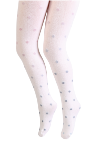 CAMILY creamy white tights with dots for children | Sokisahtel