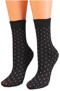 CAROLA black sheer socks with dots