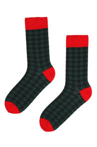 UOMO stylish suit socks with green pattern | Sokisahtel