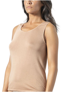 CASHMERE beige top without sleeves | Sokisahtel