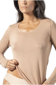 CASHMERE beige long sleeve top | Sokisahtel