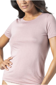 Женская футболка нежно-розового цвета из качественной модальной ткани с добавлением кашемира CASHMERE | Sokisahtel