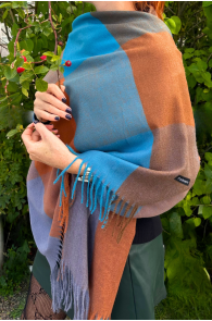 CASHMERE sinine ja oranžikas soe sall | Sokisahtel