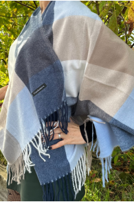CASHMERE sinine ja beež soe sall | Sokisahtel