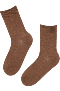 TELLE brown wool socks | Sokisahtel