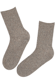 Тёплые носки из шерсти светло-бежевого цвета TELLE | Sokisahtel