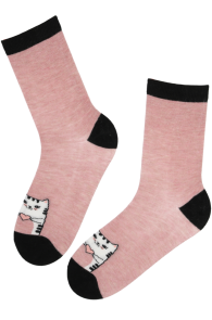 CAT BOSS angora wool socks with a cat | Sokisahtel