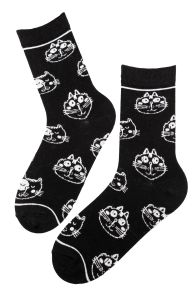 CAT CLUB black cotton socks for women | Sokisahtel