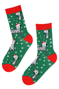 CAT CITY green cotton socks with cats | Sokisahtel