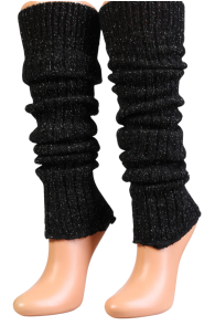 CECILIA black sparkly leg-warmers | Sokisahtel